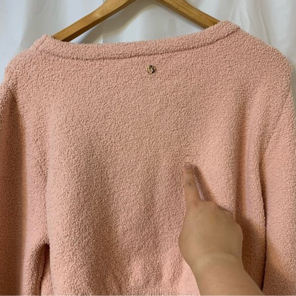 BuffBunny Collection Loop Yarn Crop Top Sweater Desert Rose Pink Size Medium - Picture 11 of 14